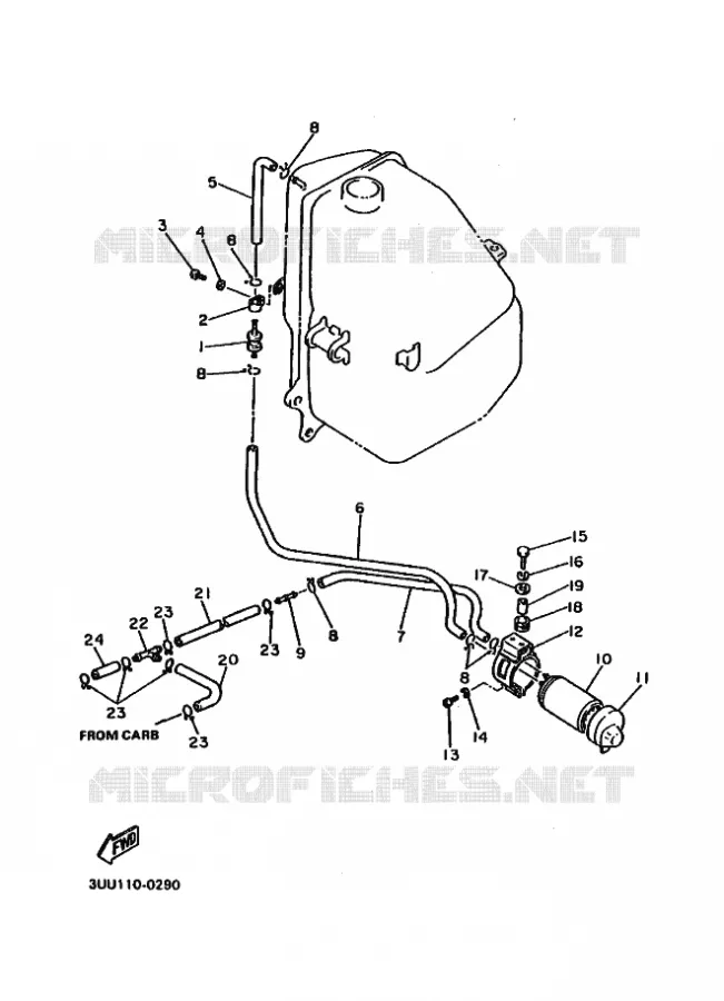 RESERVOIR A ESSENCE 2 - CALIFORNIE Yamaha MOTO 600 1995 FZR GENESIS  FZR600 FZR600RG GENESIS