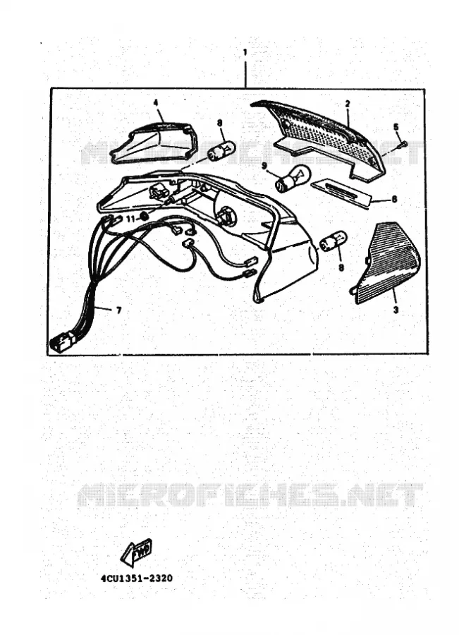 FEU ARRIERE Yamaha SCOOTER 50 1995 ZEST  YE50