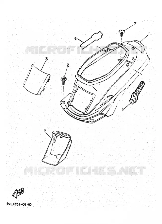 COUVERCLE LATERAL Yamaha SCOOTER 50 1994 BOOSTER  CW50