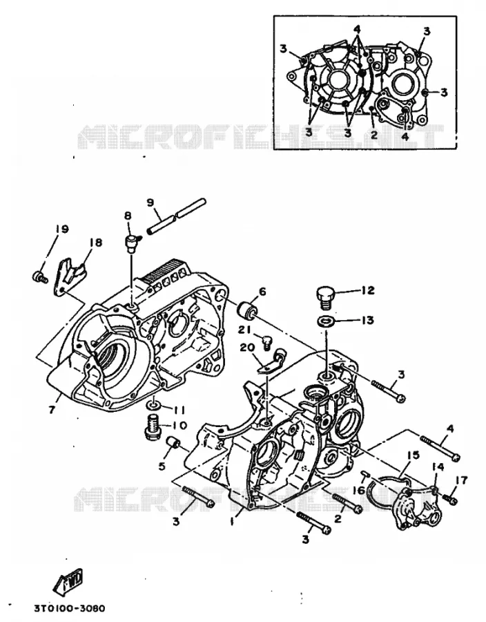 CARTER MOTEUR Yamaha MOTO 100 1994 RT  RT100 RT100F