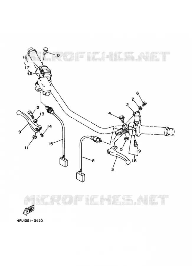 COMMODO / LEVIER Yamaha MOTO 125 1994 TDR  TDR125