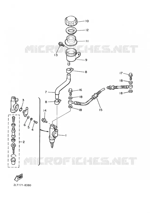 MAITRE CYLINDRE DE FREIN ARRIERE Yamaha MOTO 1200 1994 VMAX  VMX12 VMX12F VMAX