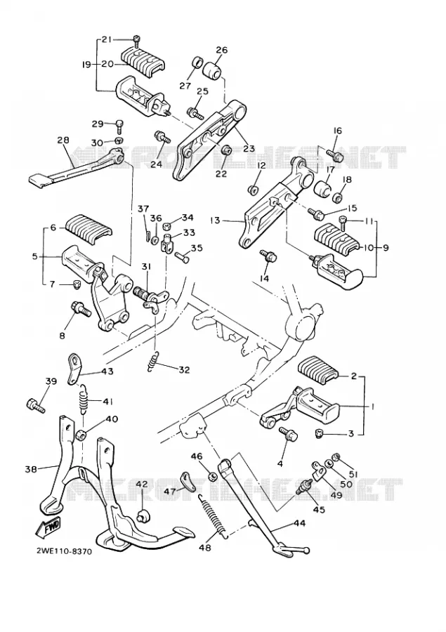 SUPPORT / REPOSE PIEDS Yamaha MOTO 1200 1994 VMAX  VMX12 VMX12F VMAX
