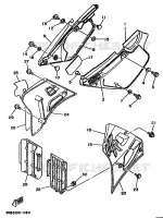 CACHE LATERAL   RESERVOIR D'HUILE pour Yamaha WR250Z de 1991