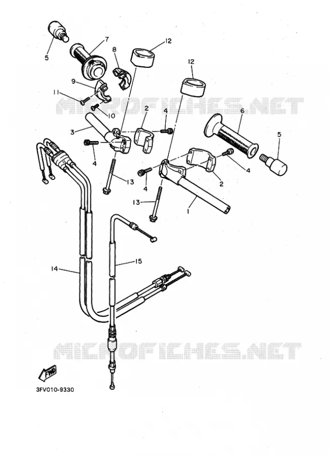 GUIDON ET CABLES Yamaha MOTO 750 1990 FZR  FZR750R