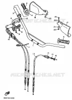 GUIDON ET CABLES pour Yamaha TT600  de 1990