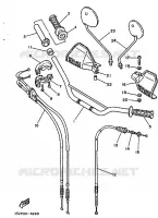 GUIDON ET CABLES pour Yamaha TT350 de 1989