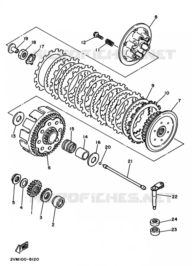 EMBRAYAGE DE DEMARREUR Yamaha MOTO 250 1989 YZ  YZ250WR WIDE RATIO YZ250
