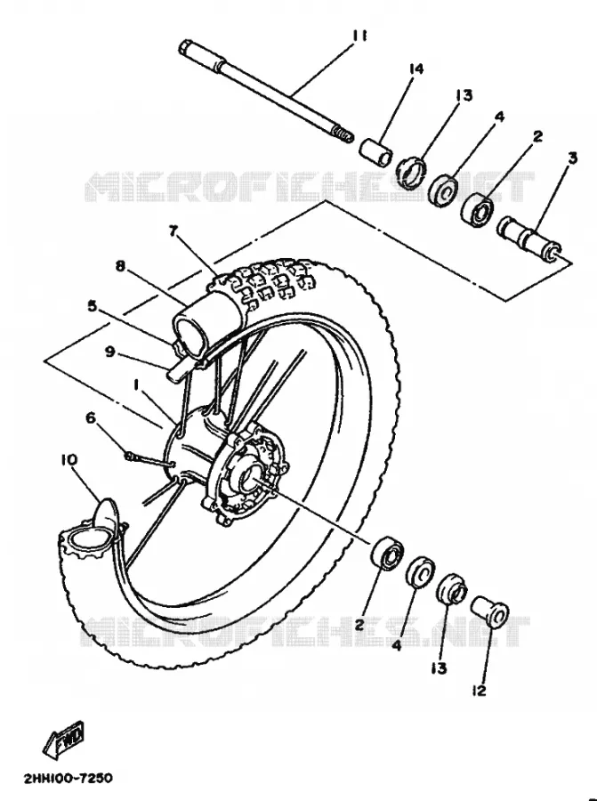 ROUE AVANT Yamaha MOTO 250 1989 YZ  YZ250WR WIDE RATIO YZ250