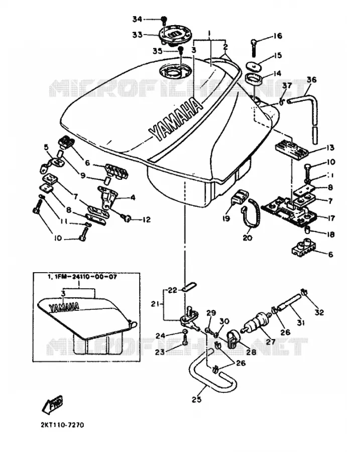 RESERVOIR A ESSENCE Yamaha MOTO 750 1988 FZ GENESIS  FZ750 GENESIS