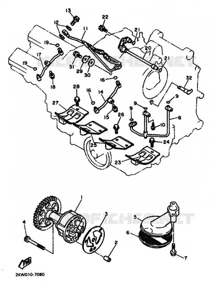 POMPE A HUILE Yamaha MOTO 750 1988 FZ GENESIS  FZ750 GENESIS