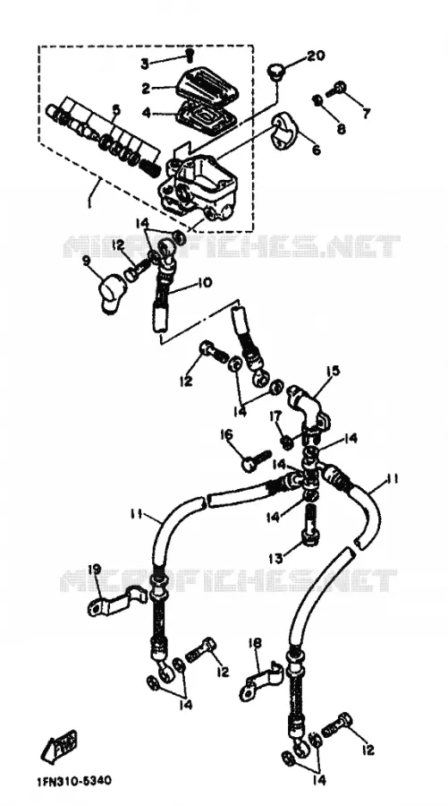 MAITRE CYLINDRE DE FREIN AVANT Yamaha MOTO 750 1988 FZ GENESIS  FZ750 GENESIS