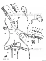 GUIDON ET CABLES pour Yamaha TDR240 de 1988