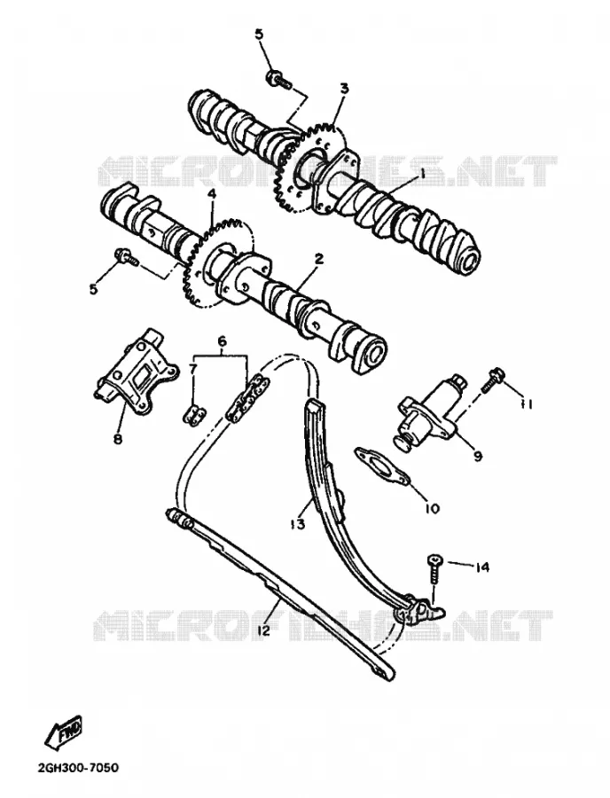 ARBRE A CAMES / CHAINE DE DISTRIBUTION Yamaha MOTO 1000 1987 FZR  FZR1000