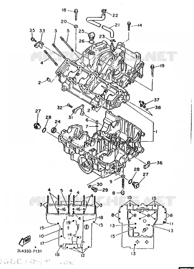 CARTER MOTEUR Yamaha MOTO 1000 1987 FZR  FZR1000