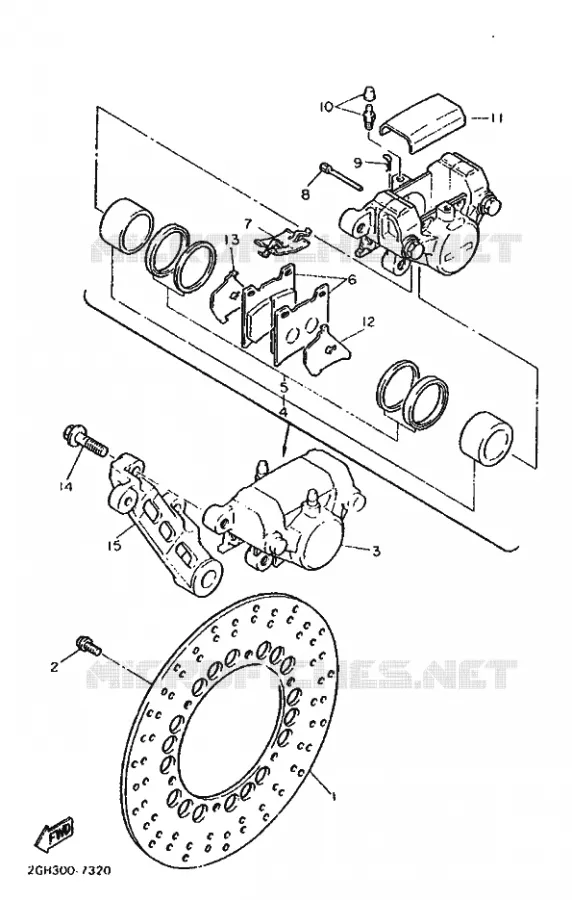 ETRIER DE FREIN ARRIERE Yamaha MOTO 1000 1987 FZR  FZR1000