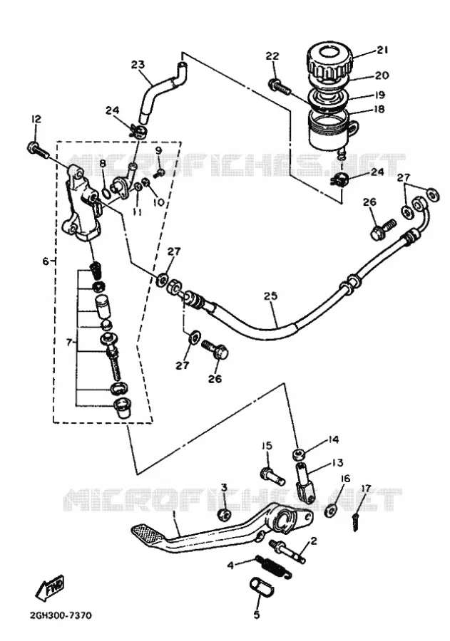 MAITRE CYLINDRE DE FREIN ARRIERE Yamaha MOTO 1000 1987 FZR  FZR1000