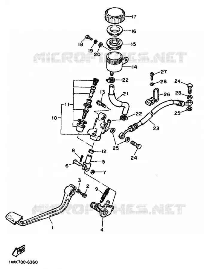MAITRE CYLINDRE DE FREIN ARRIERE Yamaha MOTO 1200 1986 FJ  FJ1200