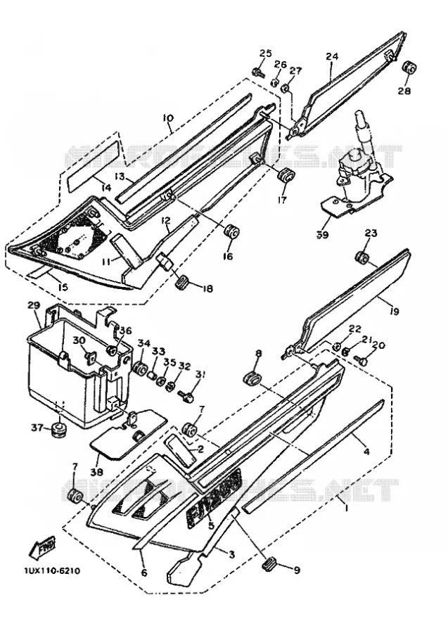CACHE LATERAL - RESERVOIR D'HUILE Yamaha MOTO 1200 1986 FJ  FJ1200