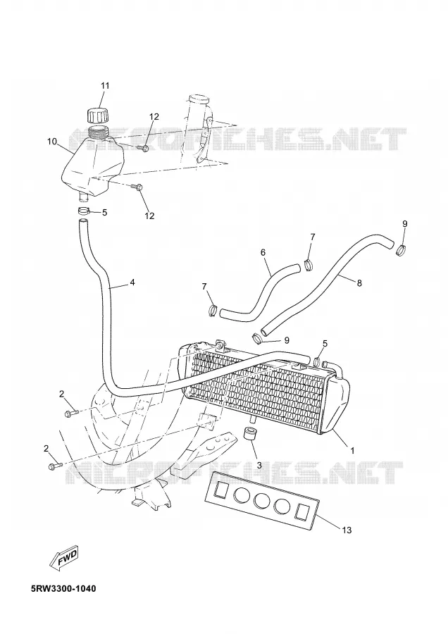 RADIATEUR / DURITES Yamaha SCOOTER 50 2007 JOG  CS50Z