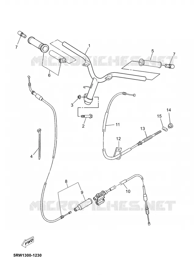 GUIDON ET CABLES Yamaha SCOOTER 50 2007 JOG  CS50Z
