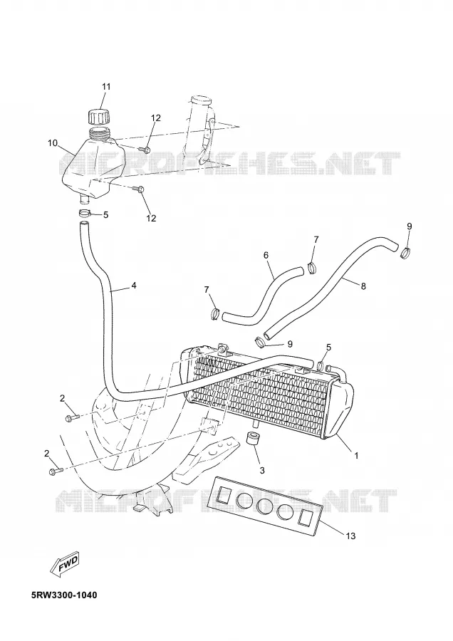 RADIATEUR / DURITES Yamaha SCOOTER 50 2009 JOG  CS50Z