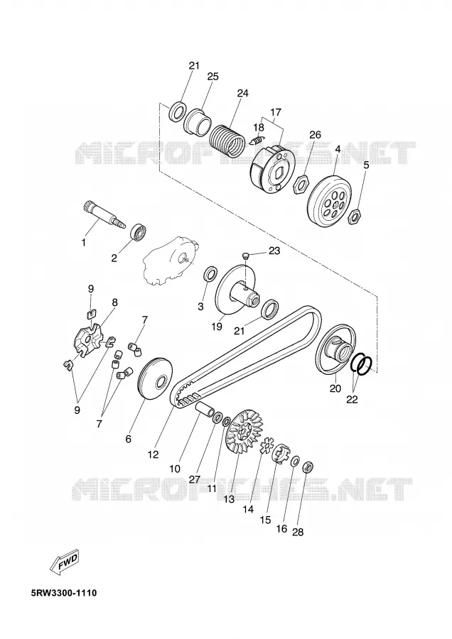EMBRAYAGE DE DEMARREUR Yamaha SCOOTER 50 2009 JOG  CS50Z