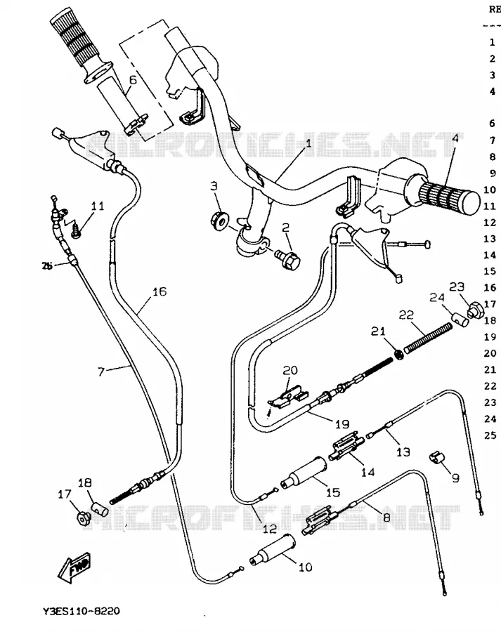 GUIDON ET CABLES Yamaha SCOOTER 50 1990 BOOSTER  CW50