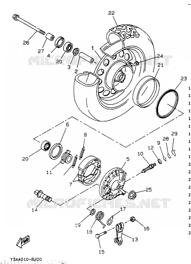 ROUE AVANT Yamaha SCOOTER 50 1991 BOOSTER  CW50
