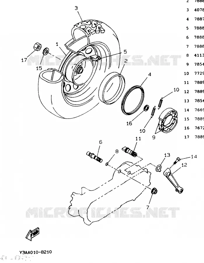 ROUE ARRIERE Yamaha SCOOTER 50 1992 BOOSTER  CW50