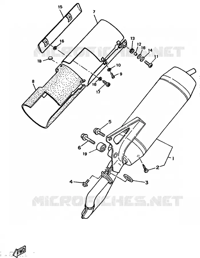 ECHAPPEMENT Yamaha SCOOTER 50 1992 BOOSTER  CW50
