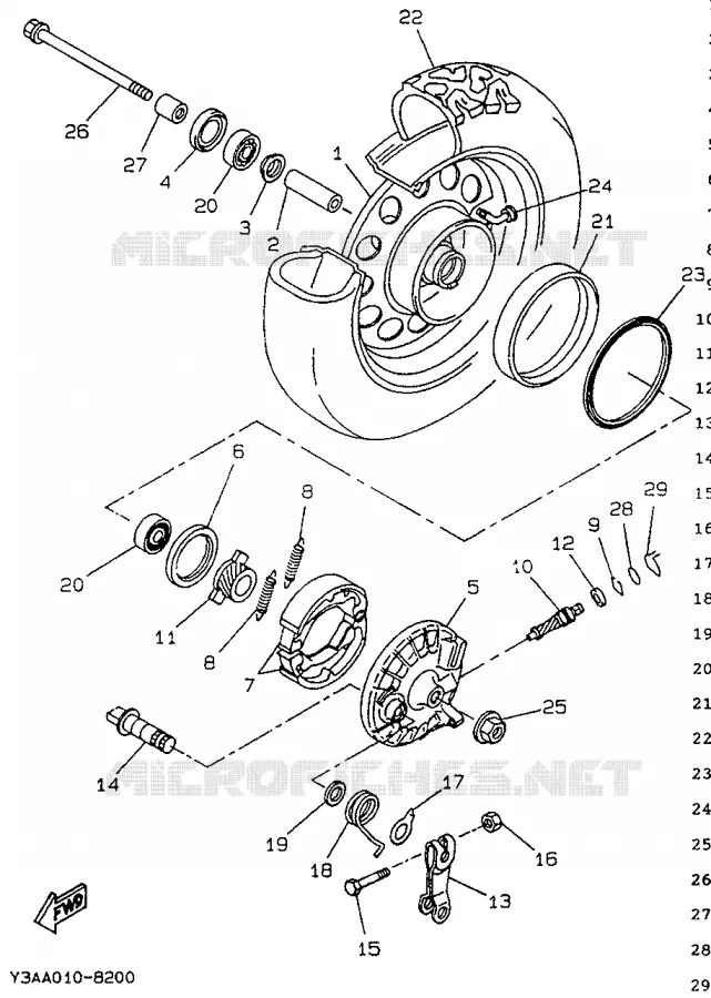 ROUE AVANT Yamaha SCOOTER 50 1992 BOOSTER  CW50