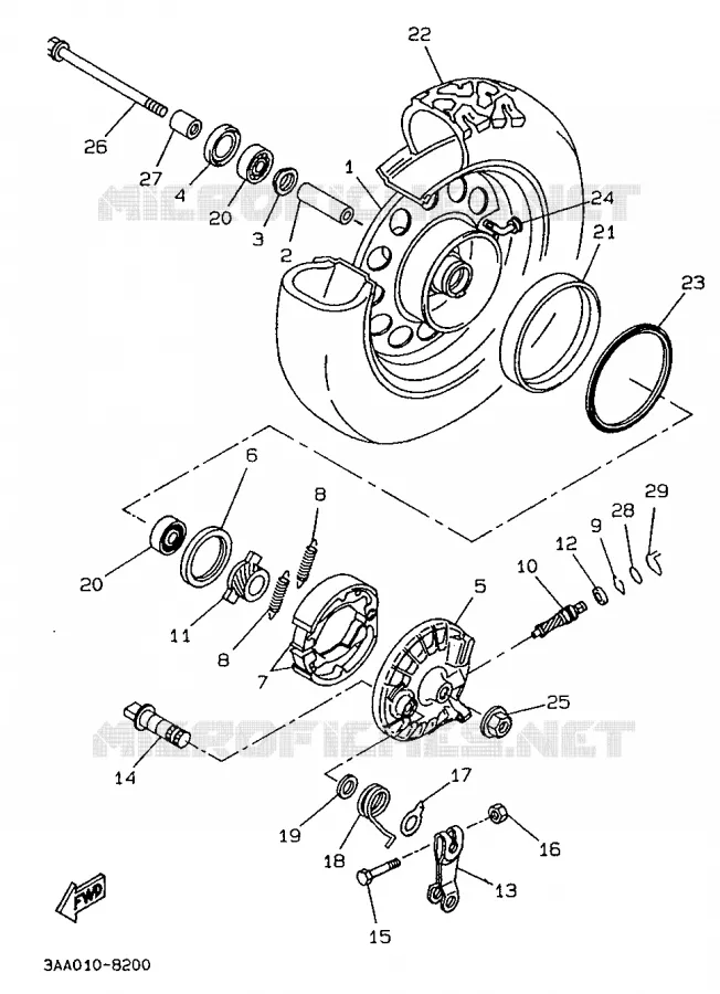 ROUE AVANT Yamaha SCOOTER 50 1994 BOOSTER  CW50