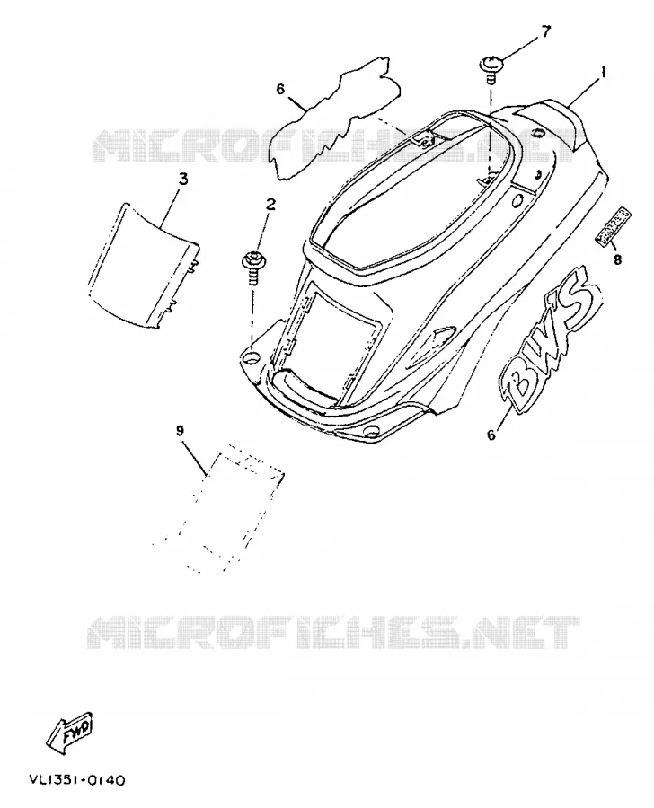 CACHE LATERAL - RESERVOIR D'HUILE Yamaha SCOOTER 50 1994 BOOSTER  CW50