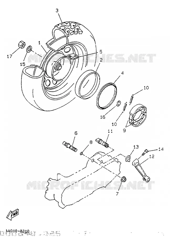 ROUE ARRIERE Yamaha SCOOTER 50 1994 BOOSTER  CW50