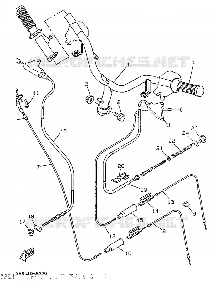 GUIDON ET CABLES Yamaha SCOOTER 50 1994 BOOSTER  CW50