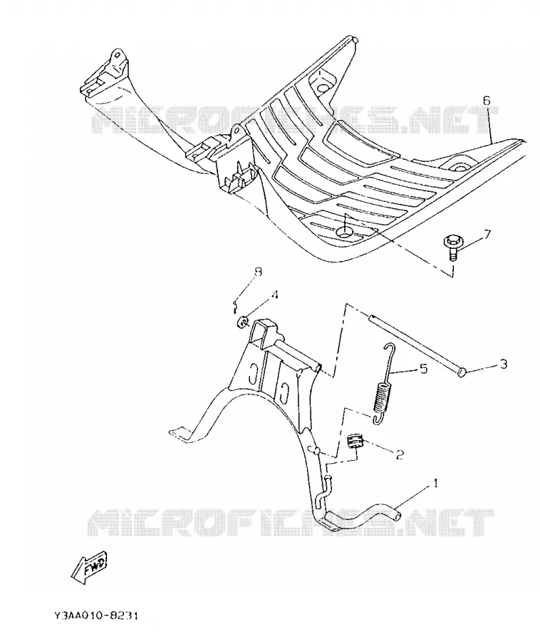 SUPPORT / REPOSE PIEDS Yamaha SCOOTER 50 1996 BOOSTER  CW50