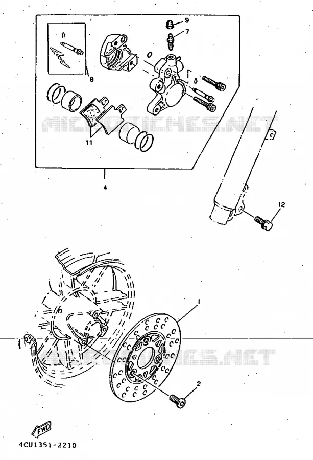 ETRIER DE FREIN AVANT Yamaha SCOOTER 50 1997 BOOSTER  CW50