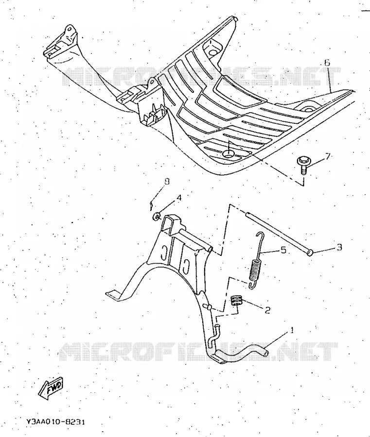 SUPPORT / REPOSE PIEDS Yamaha SCOOTER 50 1997 BOOSTER  CW50
