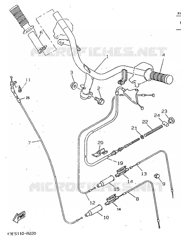 GUIDON ET CABLES Yamaha SCOOTER 50 1998 BOOSTER  CW50