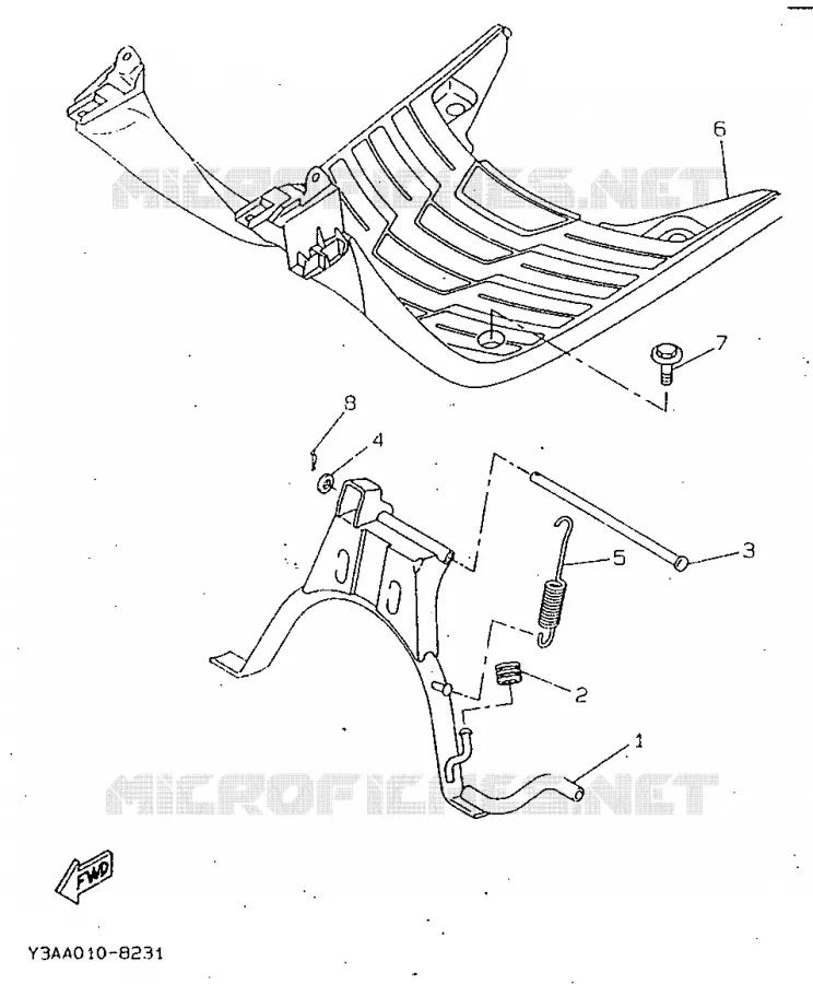 SUPPORT / REPOSE PIEDS Yamaha SCOOTER 50 1998 BOOSTER  CW50