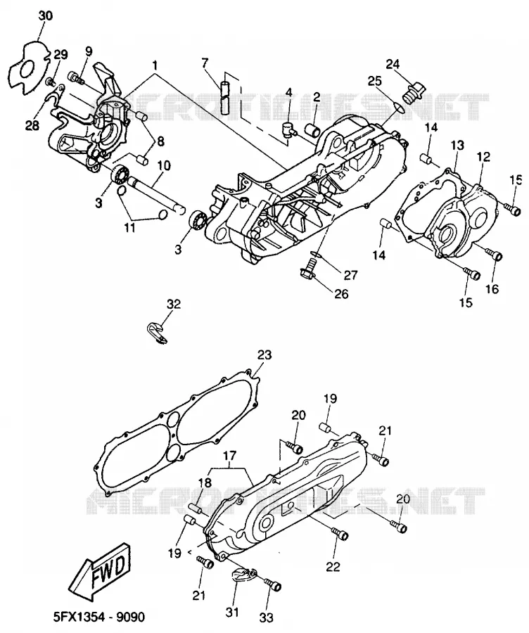 CARTER MOTEUR Yamaha SCOOTER 50 2000 BW'S  CW50