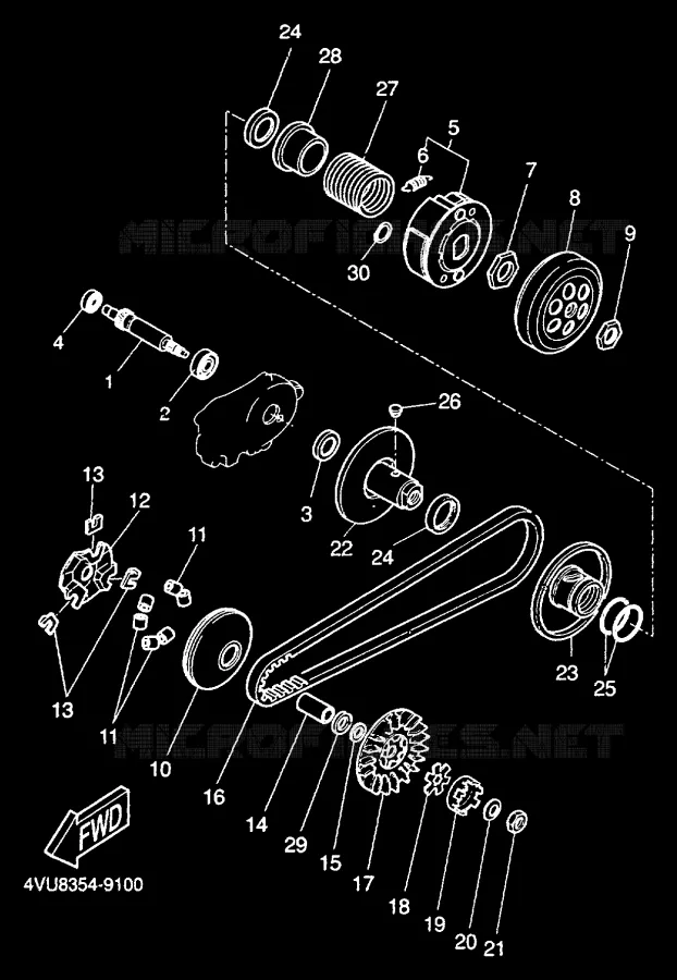 EMBRAYAGE DE DEMARREUR Yamaha SCOOTER 50 2000 BW'S  CW50