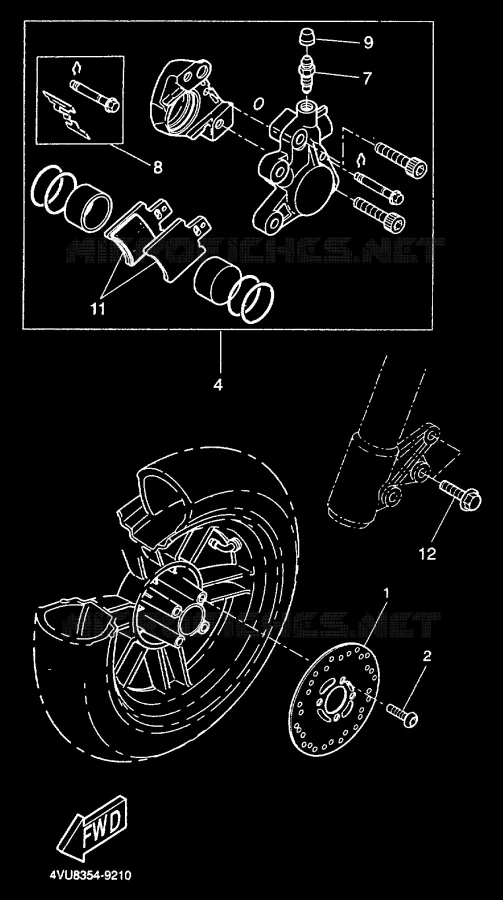ETRIER DE FREIN AVANT Yamaha SCOOTER 50 2000 BW'S  CW50