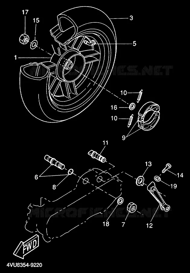 ROUE ARRIERE Yamaha SCOOTER 50 2000 BW'S  CW50