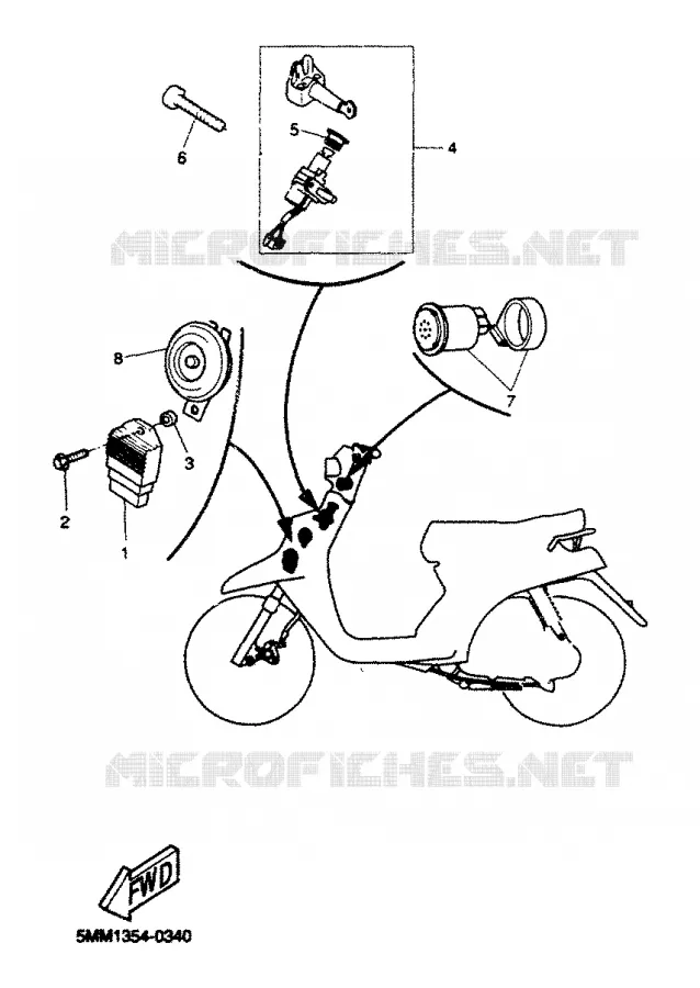 PARTIE ELECTRIQUE 1 Yamaha SCOOTER 50 2000 BW'S  CW50