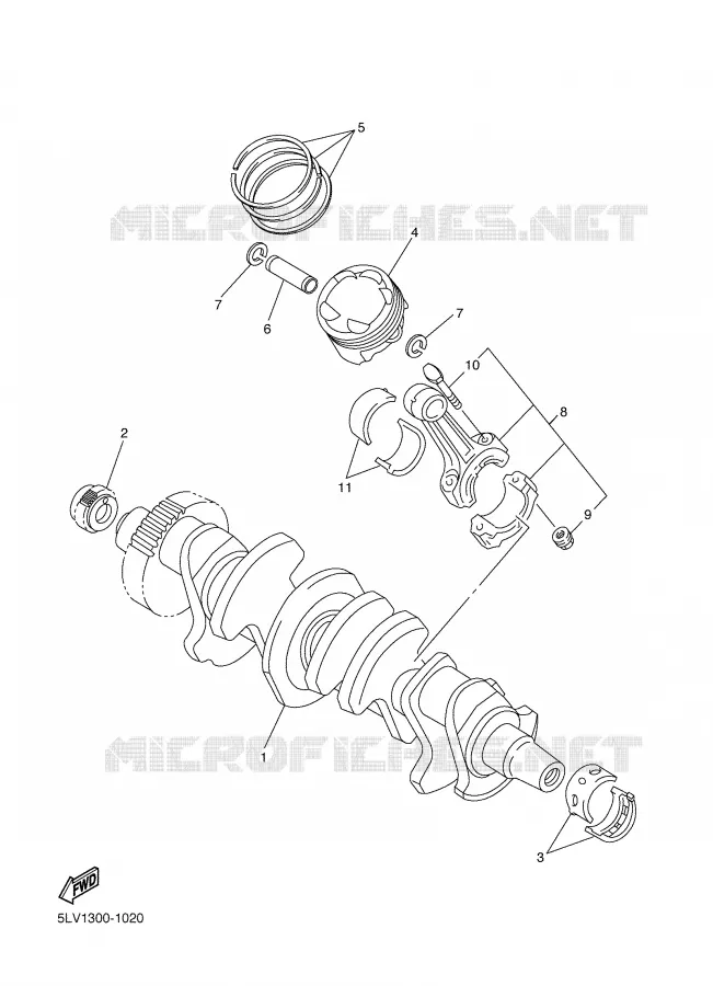 VILEBREQUIN / PISTON Yamaha MOTO 1000 2004 FAZER  FZS1000S FAZER