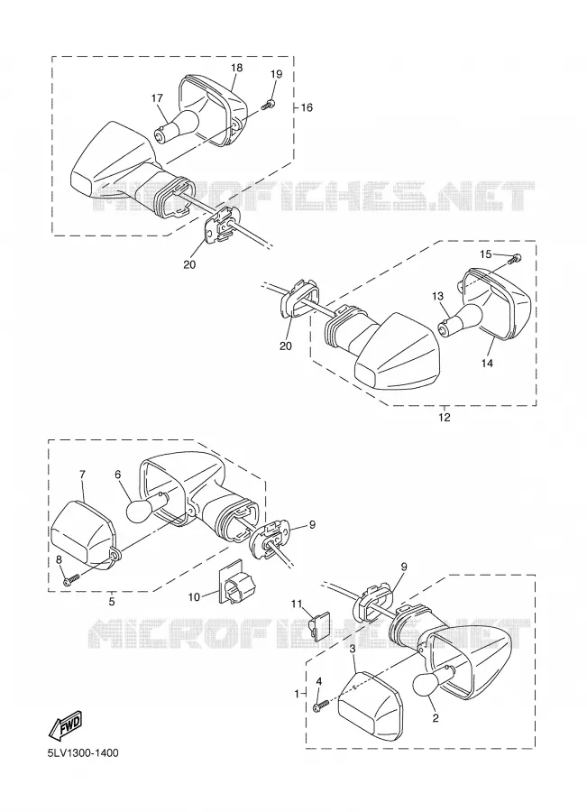 CLIGNOTANT Yamaha MOTO 1000 2005 FAZER  FZS1000S FAZER _