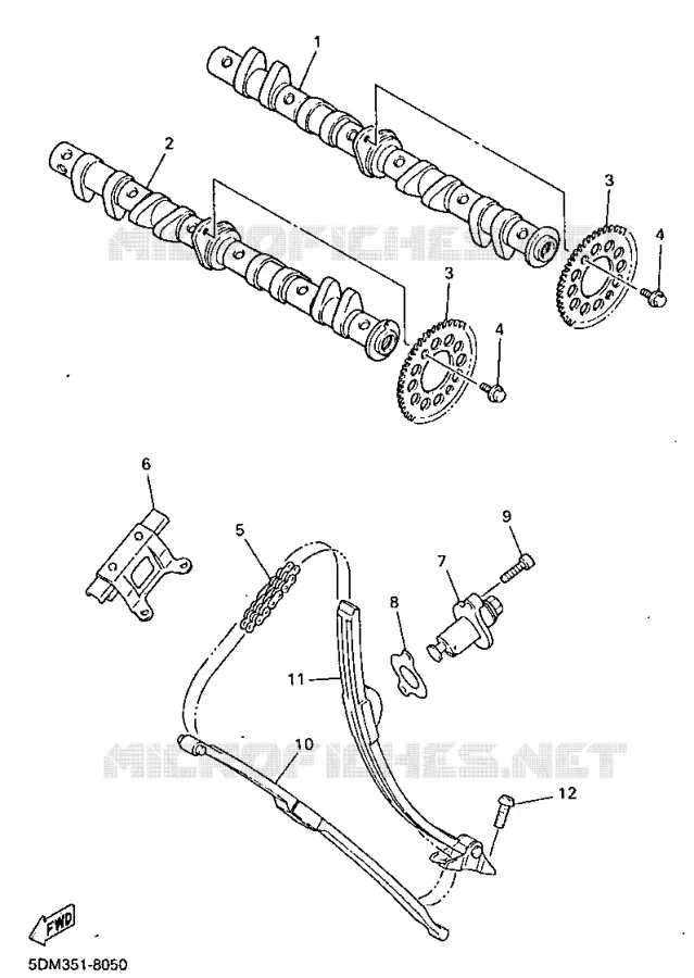 ARBRE A CAMES / CHAINE DE DISTRIBUTION Yamaha MOTO 600 1998 FAZER  FZS600