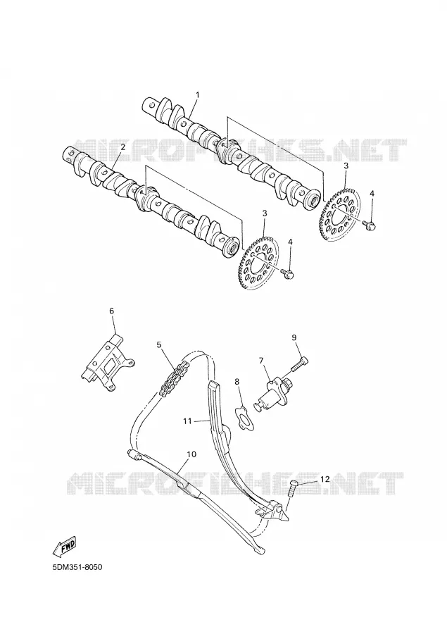 ARBRE A CAMES / CHAINE DE DISTRIBUTION Yamaha MOTO 600 2000 FAZER  FZS600